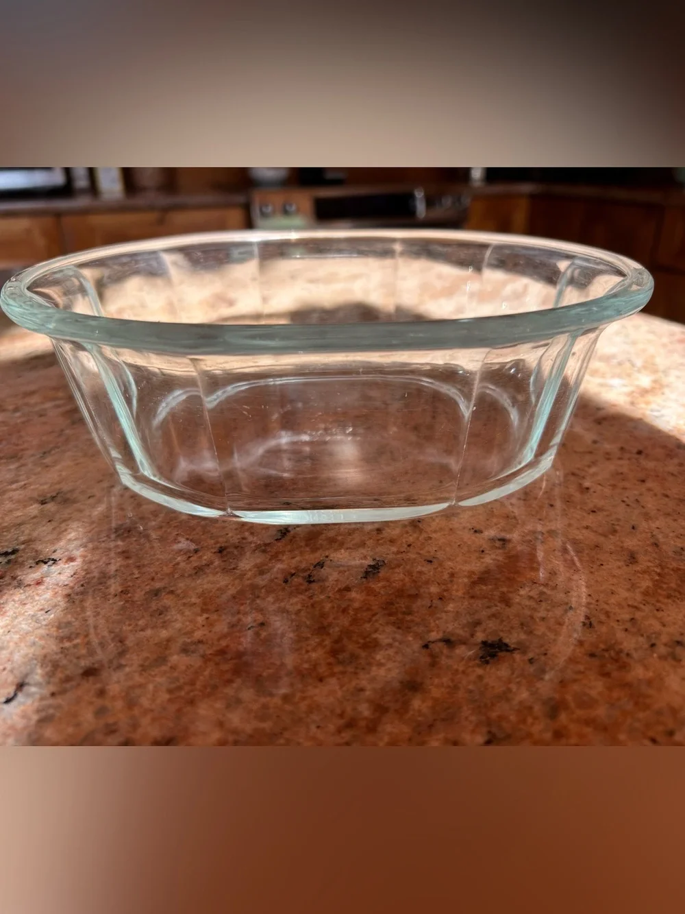 Pyrex 804-B Corning NY Clear Glass Aqua Tint 1.8 Qt Oval Faceted Baking Dish